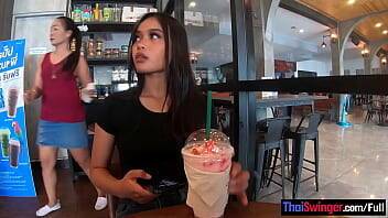 Starbucks coffee date with gorgeous big ass Asian teen girlfriend - Thailand on vidfreenow.com