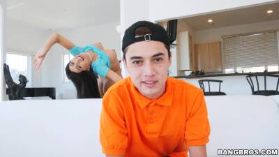 Lad fucks his premium Asian stepmom in both holes on vidfreenow.com