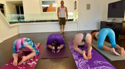 Yoga class turns to fuck fest on vidfreenow.com