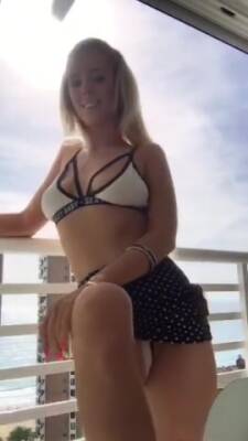 Hot Blonde On Vacation Teasing In Bikini on vidfreenow.com