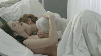 Softcore in bed for two lesbians with amazing lines on vidfreenow.com