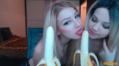 2 Nasty Blonde Girls Suck Bananas And Kiss Each Other-500camcom on vidfreenow.com