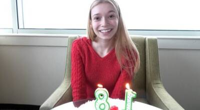 Very petite blonde has just turned 18 and is making her porn debut on vidfreenow.com