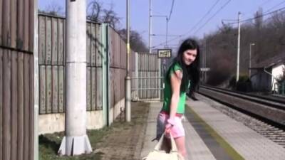 Teen and big monster Masturbating at the train station on vidfreenow.com