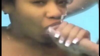 Black woman sucking 2 cocks underwater on vidfreenow.com