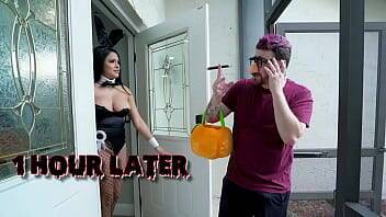 BANGBROS - Halloween Bunny Serena Santos Gives Horny Neighbor Logan Xander The Treat Of His Life on vidfreenow.com