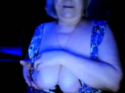 Hot granny flashing her big tits of her husband hidden - Russia on vidfreenow.com