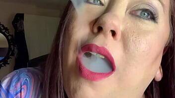 BBW Mistress Tina Snua Smoking A Cork Cigarette With Nose Exhales, Snap Inhales, Smoke Rings & Drifting - Britain on vidfreenow.com