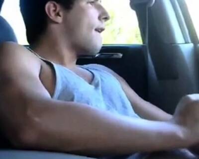 Str8 hot young jock jerks in his car on vidfreenow.com