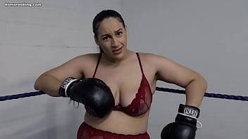 Curvy BBW Boxing in Lingerie on vidfreenow.com