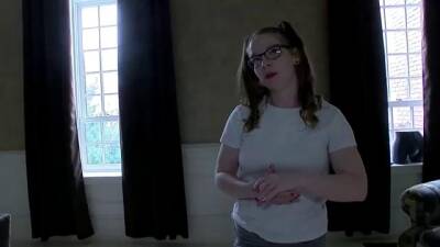 Red haired slut with pigtails and glasses is having sex with an elderly man and enjoying it on vidfreenow.com