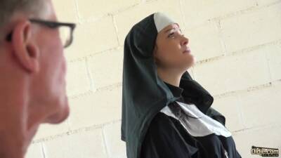 Young and beautiful nun gets nasty with senior man on vidfreenow.com