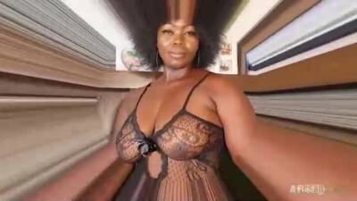 Voluptuous Ebony woman in erotic bodystocking is cheating on her partner and enjoying it a lot on vidfreenow.com