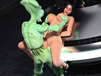 3D Hot Blonde Impaled by Alien! on vidfreenow.com