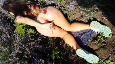 In Lavender Field # Pee On Flowers # Butt Plug Flashing In Nature on vidfreenow.com