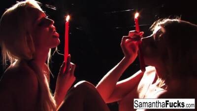 Samantha & Victoria Play With Candle Wax - Victoria white on vidfreenow.com