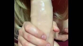 Slut wife gives big dildo a good sucking and tit fucking on vidfreenow.com