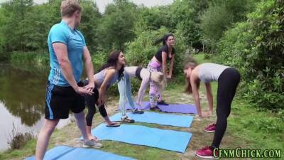 Clothed yoga brits outside stroke and suck - Britain on vidfreenow.com