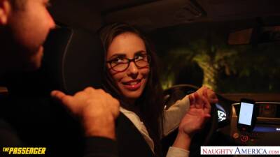 Babe in glasses Casey Calvert is fucked hard by one kinky passenger on vidfreenow.com