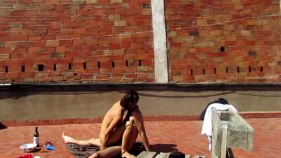 Amateur Sex Horny Couple Fun In Terrace Outside Part1 on vidfreenow.com