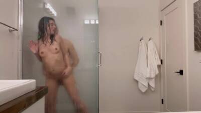 Steamy Glass Shower: Hot Couple On Vacation on vidfreenow.com