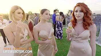 Three bridesmaids with wet tight pussies and one cock on vidfreenow.com