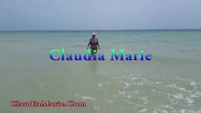 Blonde woman with massive tits, Claudia Marie likes to get fucked in a doggy- style position on vidfreenow.com