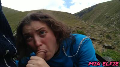 In The Mountains From Her Beloved Girl She Gets A Mouthful Of Sperm on vidfreenow.com