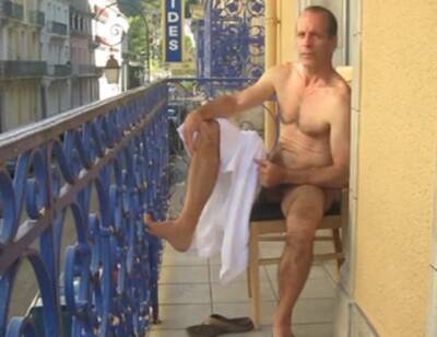 Daddy on balcony on vidfreenow.com