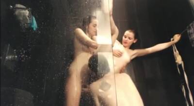 Extremely Lucky Dude Fucks 2 Hot Bitches in the Shower on vidfreenow.com