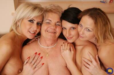 Lesbian porn with granny in hot foursome on vidfreenow.com