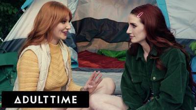 ADULT TIME - Lesbian Camping Trip Tribbing with Lacy Lennon and Aria Carson on vidfreenow.com