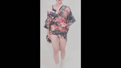 Sexy femboy is a geisha masturbating her cock no hands on vidfreenow.com