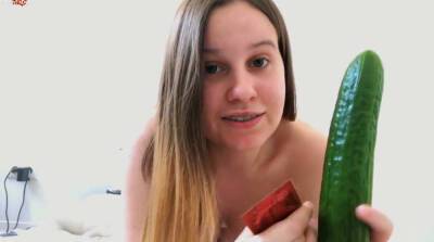 Teen masturbation with big cucumber till orgasm - Ellie Lush - Germany on vidfreenow.com