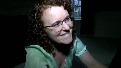 Chubby chick with curly hair and glasses, Debby had interracial sex with a black guy, from behind on vidfreenow.com