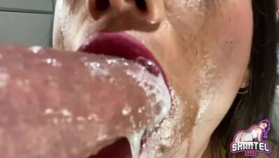 Extreme Close Up Sloppy Deepthroat! Gulping Cum Down My Throat! ASMR PAWG on vidfreenow.com