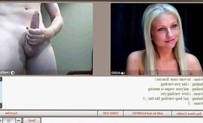 Stunning CFNM blonde watches naked guy cum on webcam on vidfreenow.com