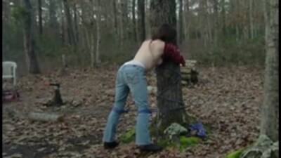 My slut tied to a tree and fucked rough on vidfreenow.com