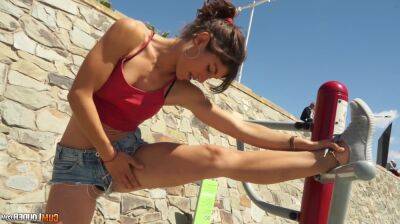 Sexercise - sexy sporty Spanish teen julia roca fucked after workout on the beach - Spain on vidfreenow.com