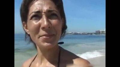 Tanned cougar was picked up on a public beach for kinky sex and a facial - Germany - Brazil on vidfreenow.com