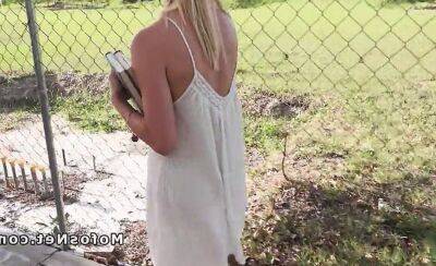 Braless blonde bangs in public on vidfreenow.com