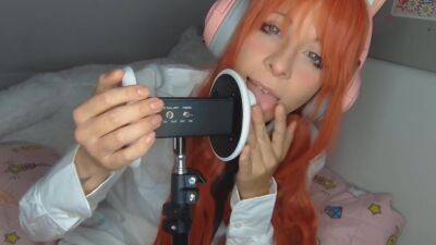 Ahegao Asmr Ear Licking Cute Girl Makima Cosplay Deep Relaxation on vidfreenow.com