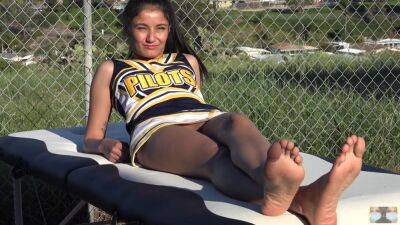 Public Voyeur Sunbathing Cheerleader Feet No Panties on vidfreenow.com