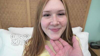 Cute pale redheaded teen stars in this POV porn on vidfreenow.com