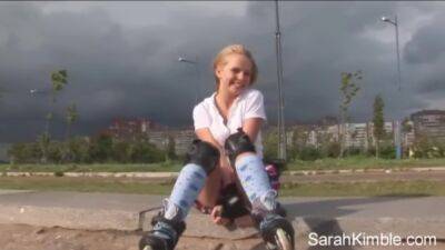 Sweet Sarah Kimble Roller Blade On The Part And Showing Her Pussy Closeup Naked Outdoor on vidfreenow.com