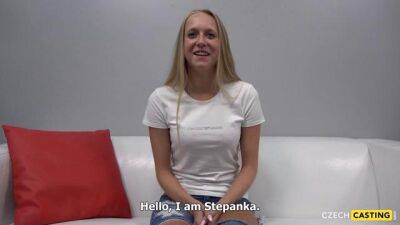 Casting of 20 yrs aged young blonde goes slippery - Czech Republic on vidfreenow.com