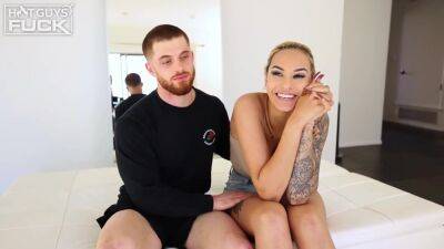 Stunning, Tattooed Blonde Is Fucking Her Lover And Moaning on vidfreenow.com