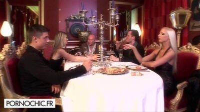 Swinger dinner ends up in torrid sex - Fingering on vidfreenow.com