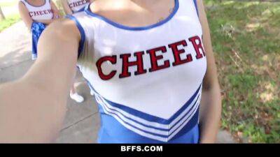 BFFS Cheerleaders Try Out Orgy Fucking on vidfreenow.com