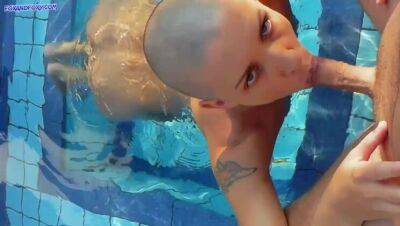 Hot anal sex at the pool with bald girl on her birthday on vidfreenow.com